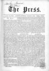 Press (London) Saturday 03 March 1860 Page 1