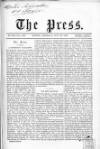 Press (London) Saturday 29 July 1865 Page 1