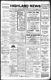 Highland News Saturday 19 September 1914 Page 1