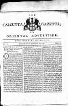 Calcutta Gazette Thursday 30 September 1784 Page 1