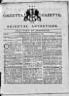 Calcutta Gazette Thursday 09 December 1784 Page 1