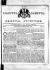Calcutta Gazette Thursday 16 December 1784 Page 1