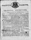 Calcutta Gazette Thursday 27 January 1785 Page 1