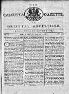 Calcutta Gazette Thursday 03 February 1785 Page 1