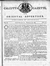 Calcutta Gazette Thursday 24 February 1785 Page 1