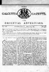 Calcutta Gazette Thursday 24 March 1785 Page 1