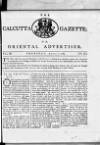 Calcutta Gazette Thursday 07 April 1785 Page 1