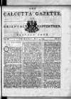 Calcutta Gazette Thursday 05 May 1785 Page 1