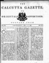 Calcutta Gazette Thursday 12 May 1785 Page 1