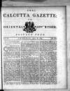 Calcutta Gazette Thursday 16 June 1785 Page 1