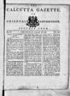 Calcutta Gazette Thursday 26 January 1786 Page 1