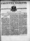Calcutta Gazette Thursday 16 February 1786 Page 1