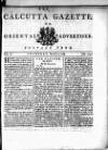 Calcutta Gazette Thursday 02 March 1786 Page 1