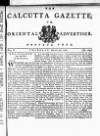 Calcutta Gazette Thursday 30 March 1786 Page 1