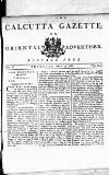 Calcutta Gazette Thursday 13 April 1786 Page 1