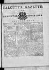 Calcutta Gazette Thursday 11 May 1786 Page 1