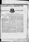Calcutta Gazette Thursday 22 June 1786 Page 1