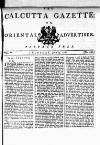 Calcutta Gazette Thursday 27 July 1786 Page 1