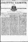 Calcutta Gazette Thursday 17 August 1786 Page 1