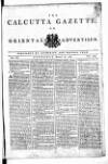 Calcutta Gazette Thursday 08 March 1787 Page 1