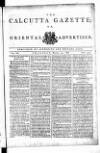 Calcutta Gazette Thursday 15 March 1787 Page 1