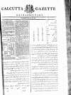 Calcutta Gazette Saturday 29 August 1807 Page 1