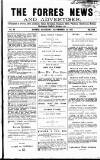 Forres News and Advertiser Saturday 14 September 1907 Page 1