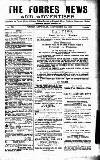 Forres News and Advertiser Saturday 18 September 1920 Page 1