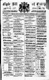 Clyde Bill of Entry and Shipping List Thursday 06 September 1883 Page 1