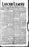 Labour Leader Thursday 03 October 1918 Page 1