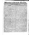 Wooler's British Gazette Sunday 10 November 1822 Page 1
