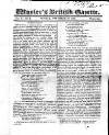 Wooler's British Gazette Sunday 17 November 1822 Page 1
