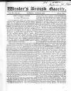 Wooler's British Gazette Sunday 01 June 1823 Page 1