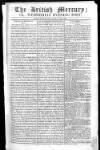 British Mercury or Wednesday Evening Post Wednesday 30 April 1806 Page 1