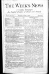 Week's News (London) Saturday 06 January 1872 Page 1