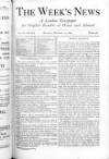 Week's News (London) Saturday 14 September 1872 Page 1