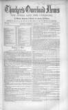Thacker's Overland News for India and the Colonies Tuesday 02 March 1858 Page 1