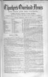 Thacker's Overland News for India and the Colonies Saturday 17 April 1858 Page 1
