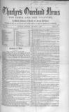 Thacker's Overland News for India and the Colonies Monday 02 August 1858 Page 1