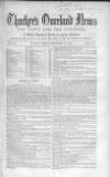 Thacker's Overland News for India and the Colonies Friday 17 September 1858 Page 1