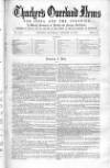 Thacker's Overland News for India and the Colonies Saturday 26 January 1861 Page 1