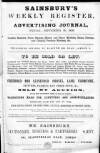 Sainsbury's Weekly Register and Advertising Journal Friday 16 September 1859 Page 1