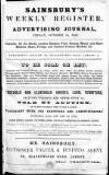 Sainsbury's Weekly Register and Advertising Journal Friday 14 October 1859 Page 1