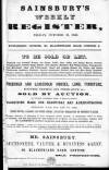 Sainsbury's Weekly Register and Advertising Journal Friday 21 October 1859 Page 1