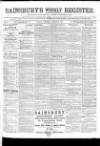 Sainsbury's Weekly Register and Advertising Journal Saturday 23 March 1861 Page 1