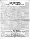 Sainsbury's Weekly Register and Advertising Journal Wednesday 19 February 1862 Page 1