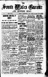 South Wales Gazette Friday 22 September 1939 Page 1