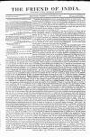 Friend of India and Statesman Thursday 15 January 1852 Page 1