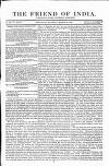 Friend of India and Statesman Thursday 18 March 1852 Page 1