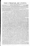 Friend of India and Statesman Thursday 29 April 1852 Page 1